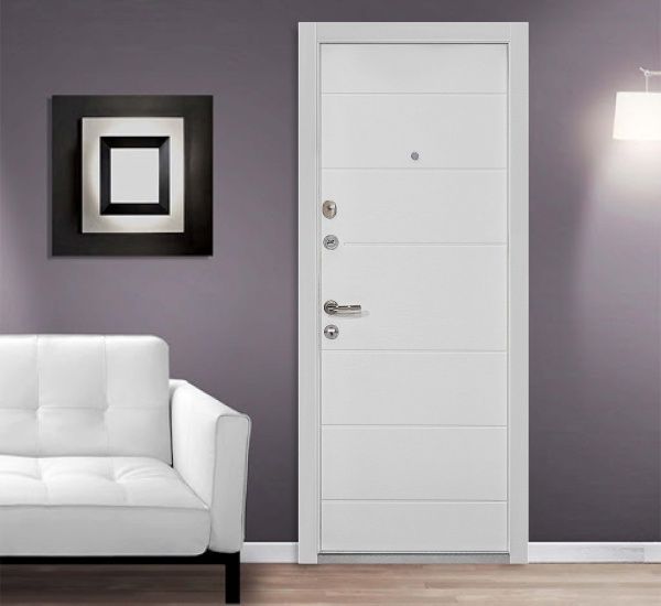 Двері вхідні Міністерство дверей КС-202+ (квартира) грифель горизонт / пломбір горизонт 2050x960мм ліві