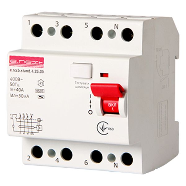 Дифференциальный автомат  E.next (e.rccb.stand.4.25.30) 4р 25 А 30 мА s034003