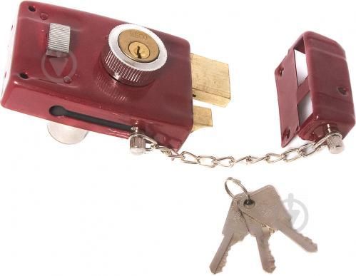 Замок накладний Mego циліндр червоний
