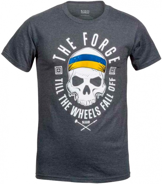 Футболка 5.11 Tactical THE FORGE UKRAINIAN FLAG TEE р.M (41229UKR) р. M [035] Charcoal Heather 
