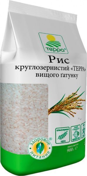 Рис Терра круглозернистый 900 г 
