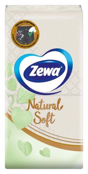 Салфетки бумажные кармашки Zewa Natural Soft 10 шт.