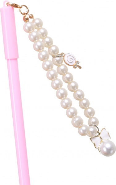 Ручка гелева Перлинне намисто рожева 