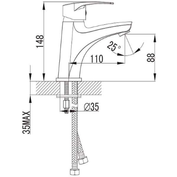 Змішувач для умивальника Imprese Lidice 05095 М