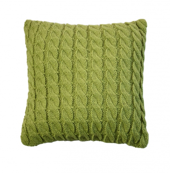 Подушка декоративная Косы 33x33 см травяной 