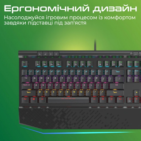 Клавіатура ігрова Vertux (tungsten.black) Tungsten USB black 