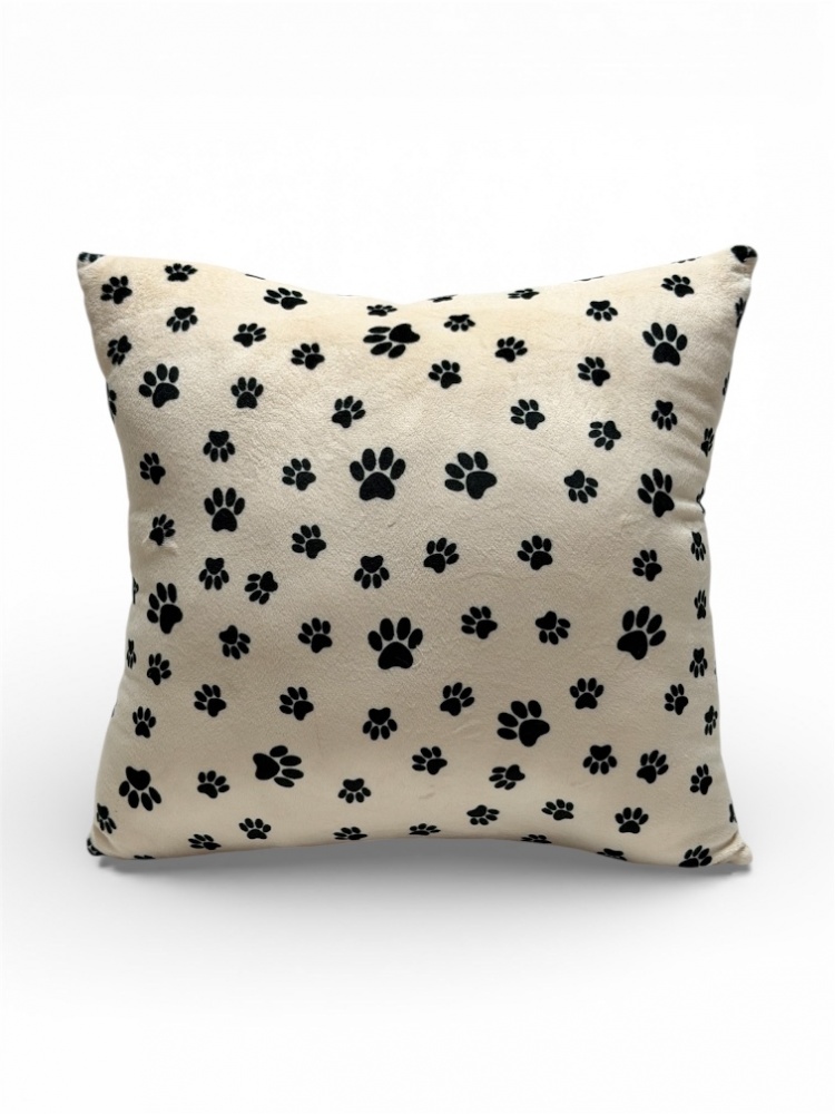 Подушка декоративная Stip Epic лапки 38 см бело-черный