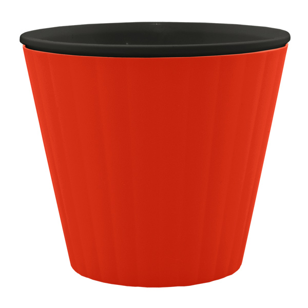 Горщик пластиковий Алеана Ібіс круглий 1л червоний оксамит із чорним (114032) 
