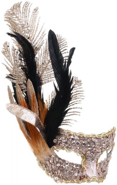 Декорація новорічна Маска з пір'ям 18х36 см EPI-14A2305 