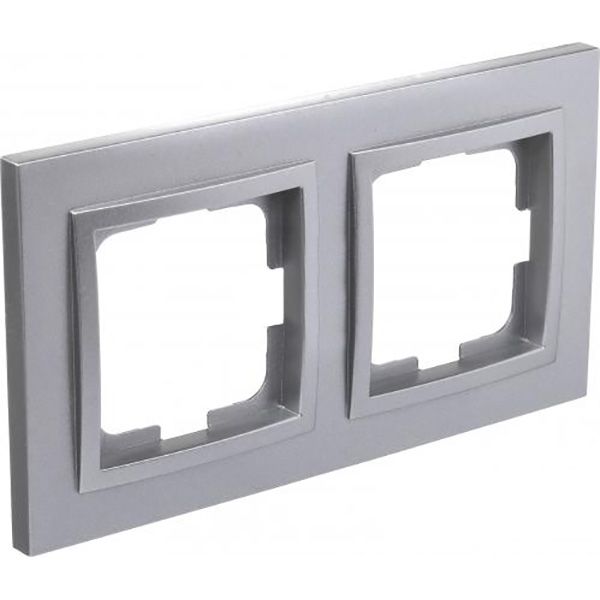 Рамка двомісна Mono Despina універсальна сріблястий 102-210000-161