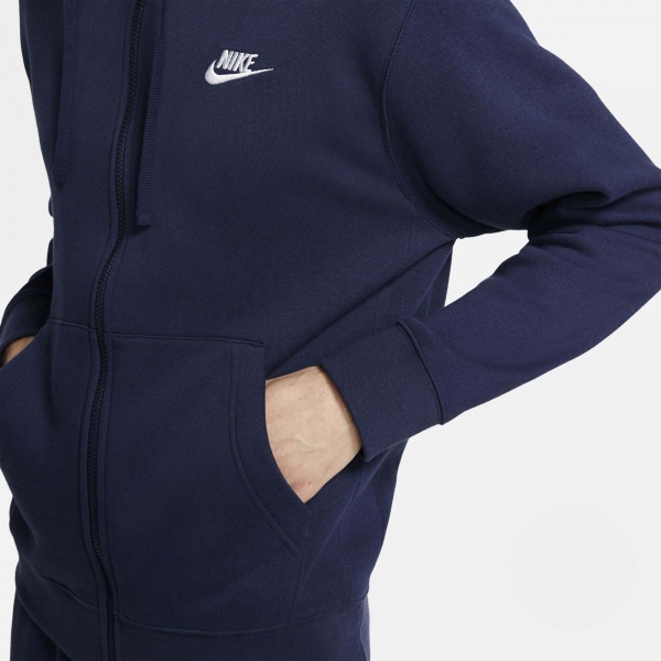 Джемпер Nike M NSW CLUB HOODIE FZ BB BV2645-410 р. L синій