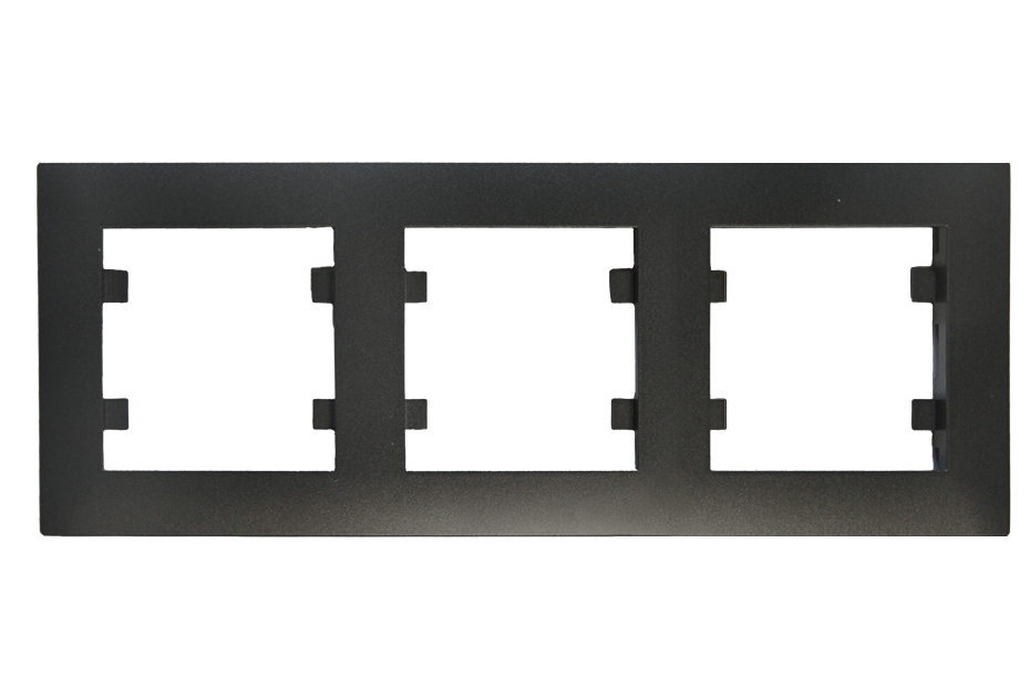 Рамка трехместная Makel Rizz горизонтальная черный матовый 88054703