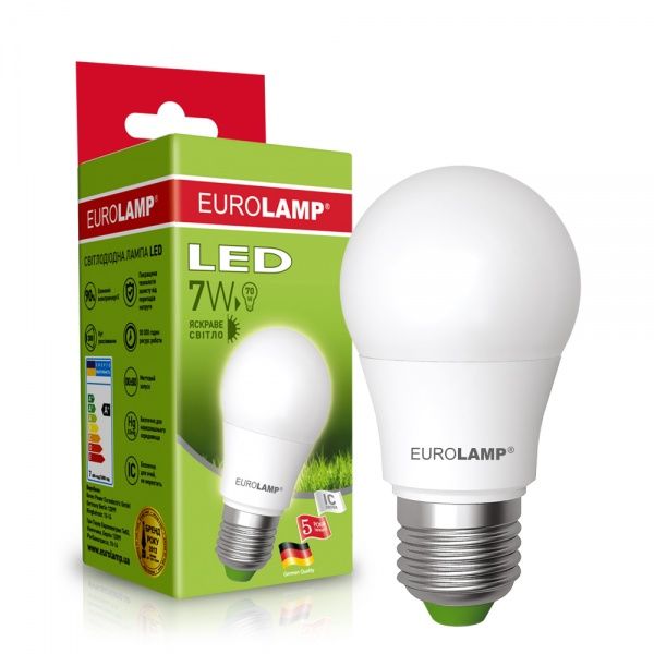 Лампа светодиодная Eurolamp 7 Вт A60 матовая E27 220 В 4000 К 