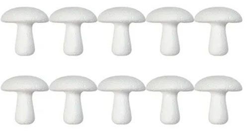 Набор заготовок Грибы 8 см 10 шт белый