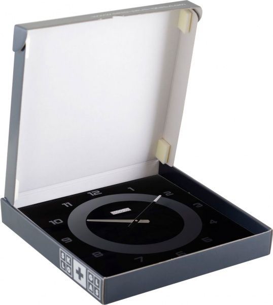 Часы настенные Number стекло черное 400х400х25мм (BN)