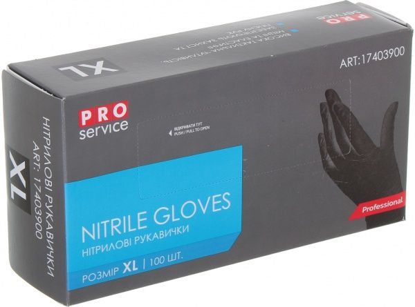 Перчатки нитриловые PROservice Professional стандартные р.XL 50 пар/уп. черный 
