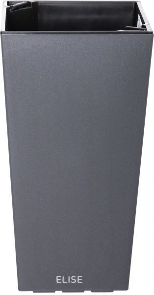 Горшок пластиковый Plastkon ELISE матовый квадратный 14,4л антрацит 