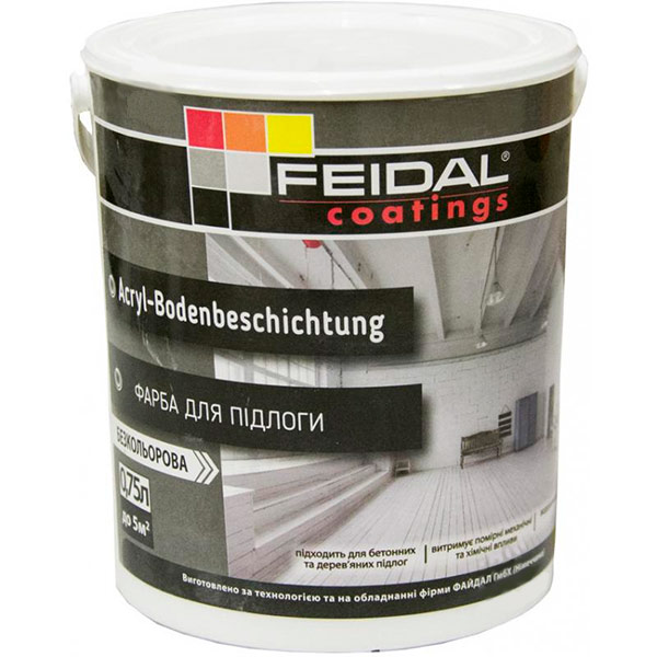 Фарба Feidal Acryl-Bodenbeschichtung безбарвна шовковистий мат 0,75л