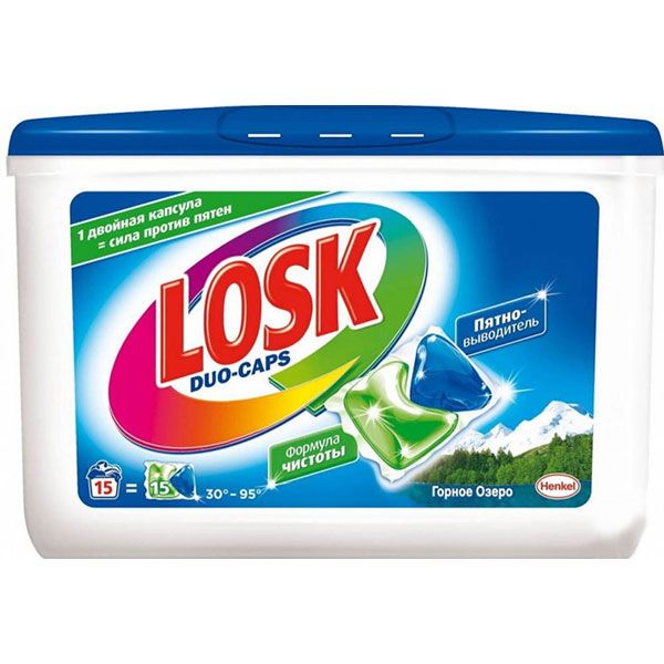 Капсули для прання Losk Duo-Caps Гірське озеро 15 шт