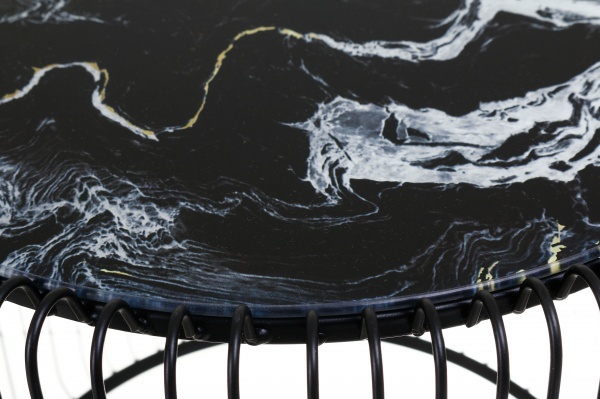 Стол журнальный KARE Design Wire Marble черный 46х45х45 см 