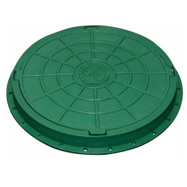 Люк канализационный POLIMERPLAST 740 мм A15 без замка зеленый