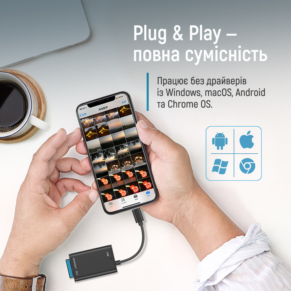 Кардрідер ColorWay USB-C to USB 3.0/SD/MicroSD (CW-CR-02)
