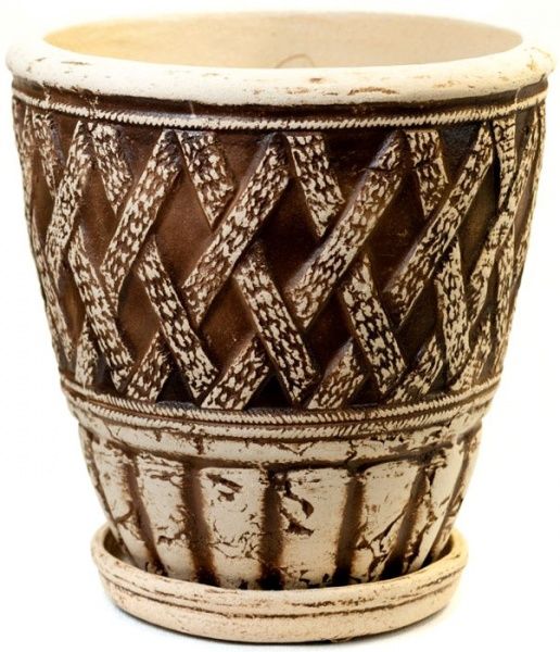 Горшок шамотный Дракон №1 круглый 25л бежевый 