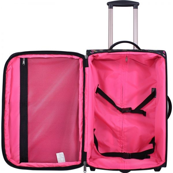 Чемодан Bagland Леон 51 л черный с рисунком 361 (0037666244) 