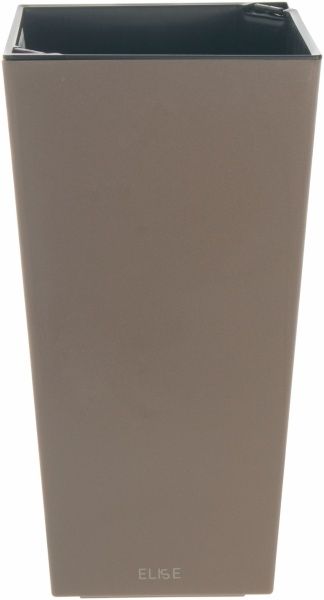 Горшок пластиковый Plastkon ELISE глянцевый квадратный 18,4л коричневый 
