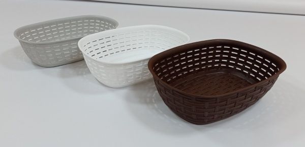 Кошик плетений 25,5x18,5x7,5 см сірий Plastic's Craft