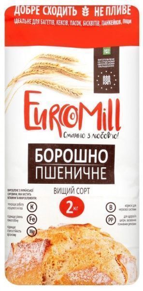Мука EuroMill пшеничная высшего сорта 2 кг