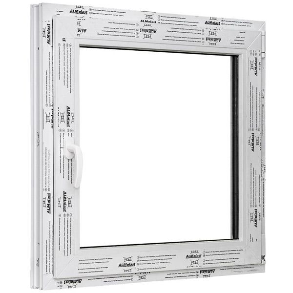 Окно поворотно-откидное ALMplast 60 1000x1000 мм правое