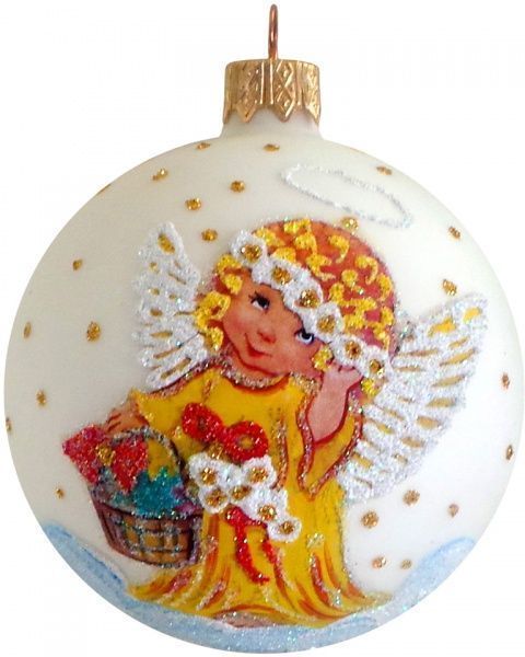 Шар стеклянный Рождественник 1 d80 К-41-80 белый