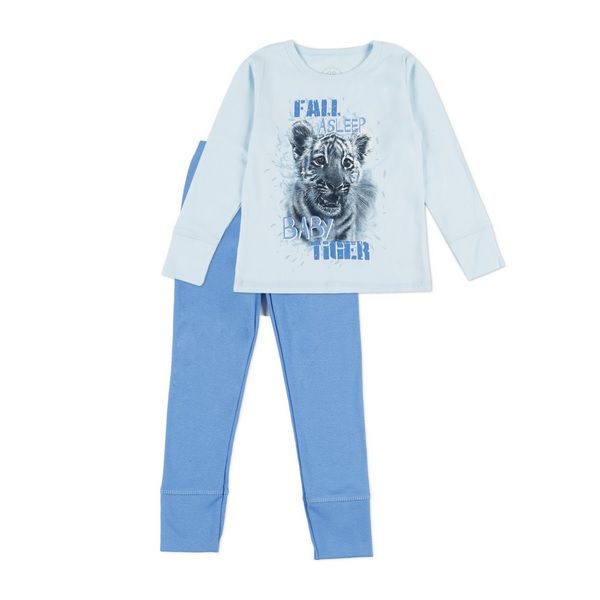 Пижама для мальчиков Фламинго р.110 голубой/джинс 257-1005 