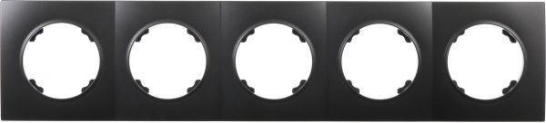 Рамка п'ятимісна HausMark Bela горизонтальна чорний SNG-FRP.RD20G5-BK