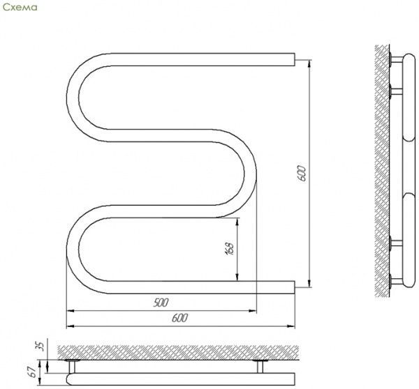 Рушникосушарка Laris Змійовик 32 РС3 600x600 71207220