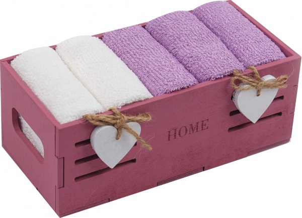 Набір рушників кухонних Home (5 шт./уп.) 30x30 см рожевий Білтекс 
