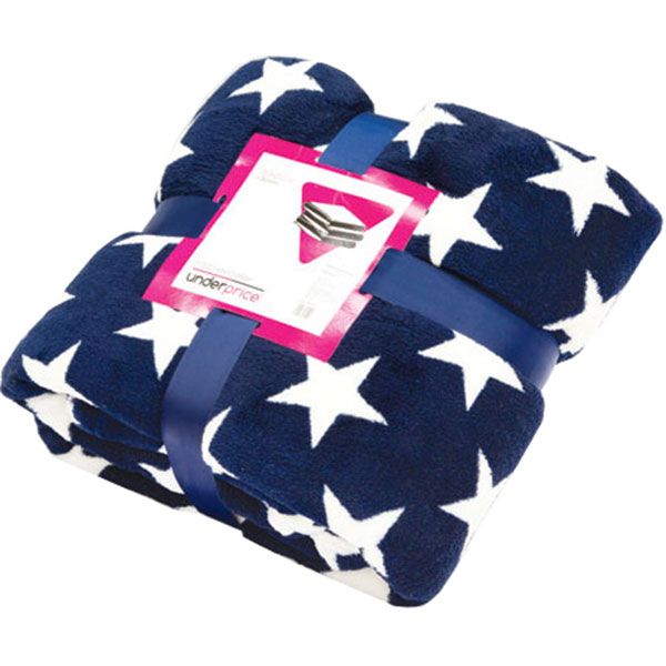 Плед мікрофібра Underprice Зірки на синьому 160x200 см