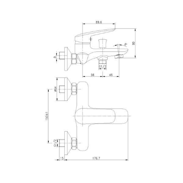 Змішувач для ванни Imprese Praha New 10030