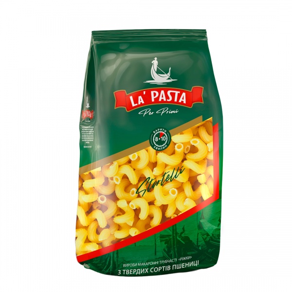 Макарони La Pasta 750 г Per Primi Ріжки трубчасті 
