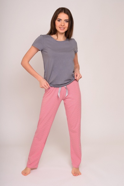 Комплект Vivioji футболка і штани KTW-20-1-2 р. XL сірий/рожевий