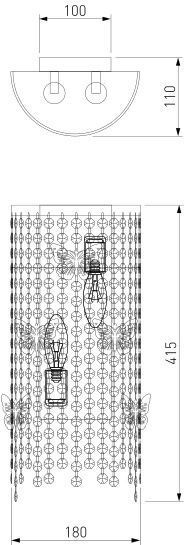 Бра Strotskis Calista 2x60 Вт E14 хром 10015/2 