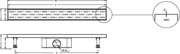 Душовий канал Water House без фланця Classic Line 60 см