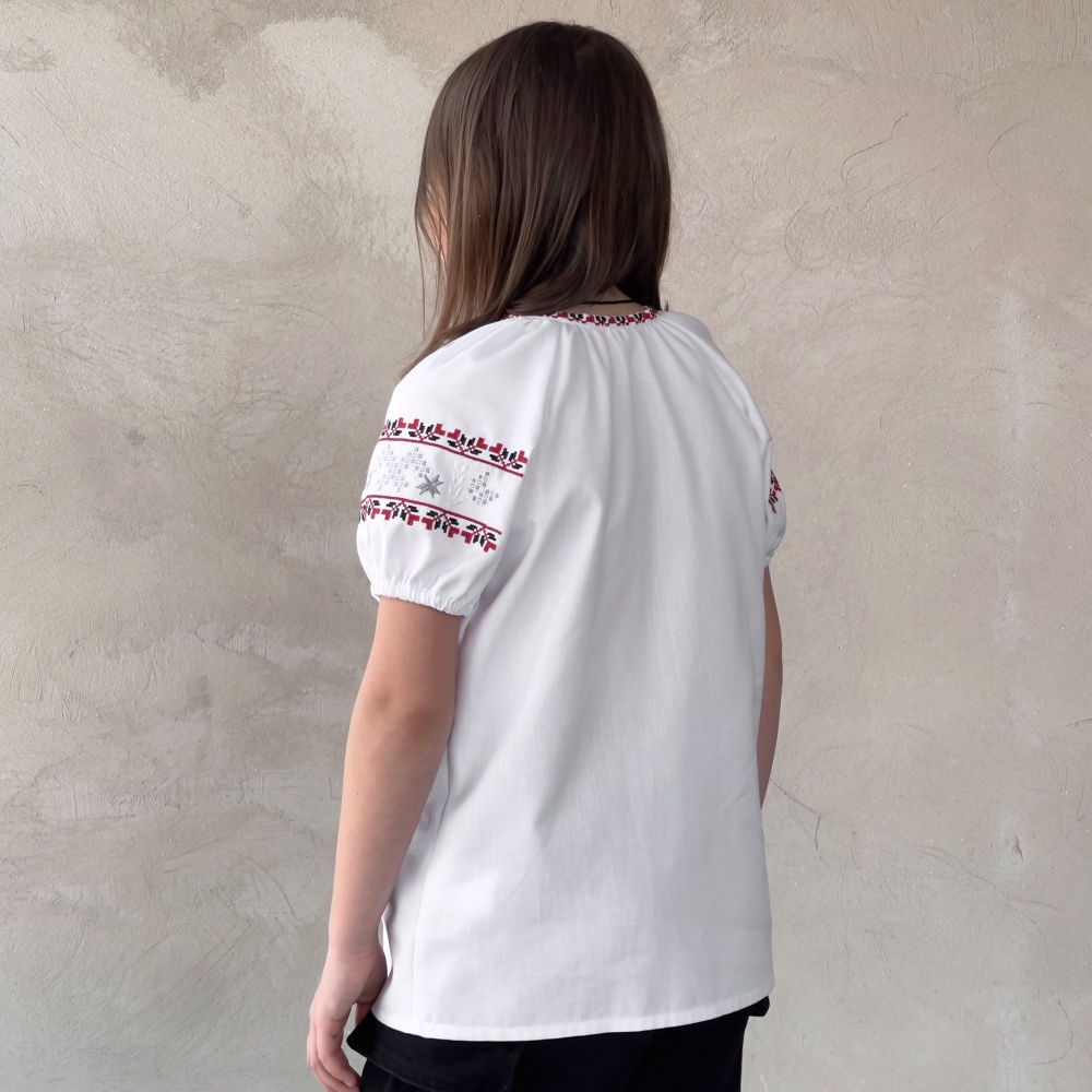 Вышиванка для девочек Эдельвика р.158 белый 160-25/09