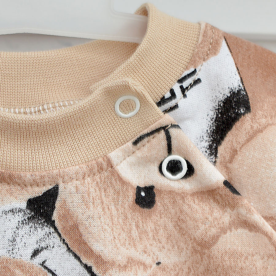 Ромпер-реглан унисекс Blanka Мишка р.56-62 бежевый 110847