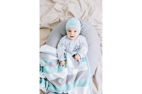 Плед IDEIA вязаный Малыш + шапочка 70х90 см розовый 8000029909 