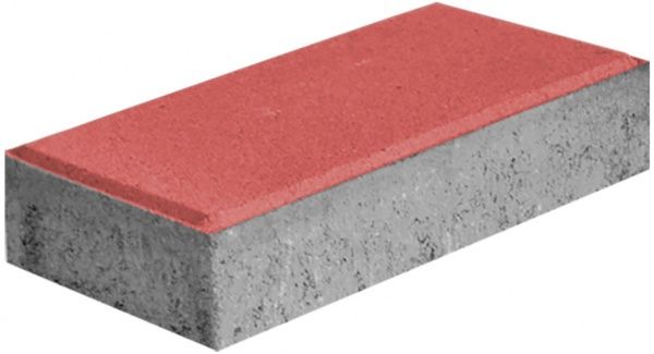 Тротуарная плитка Кирпичик 200х100х40 красная