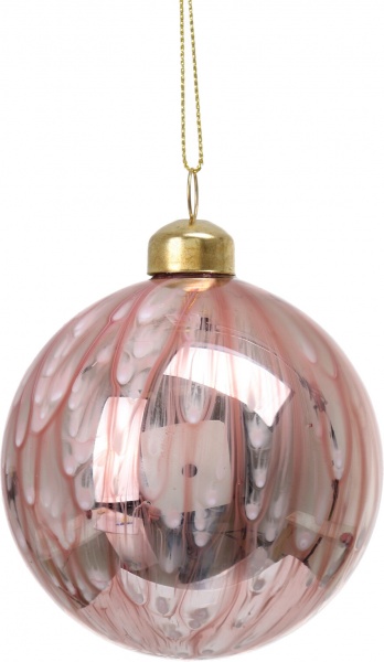 Елочная игрушка в форме капли стеклянная 8 см 8 мм розовый ABT620000
