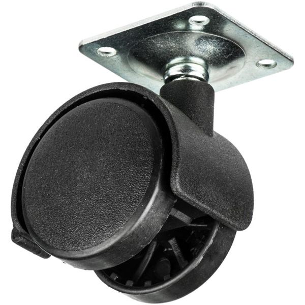 Ролик мебельный с площадкой и тормозом d40 мм