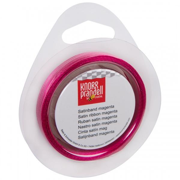 Стрічка декоративна Knorr Prandell Стрічка сатинова ribbon 3mm 10m magenta 0,3 см 10 м пурпурний 